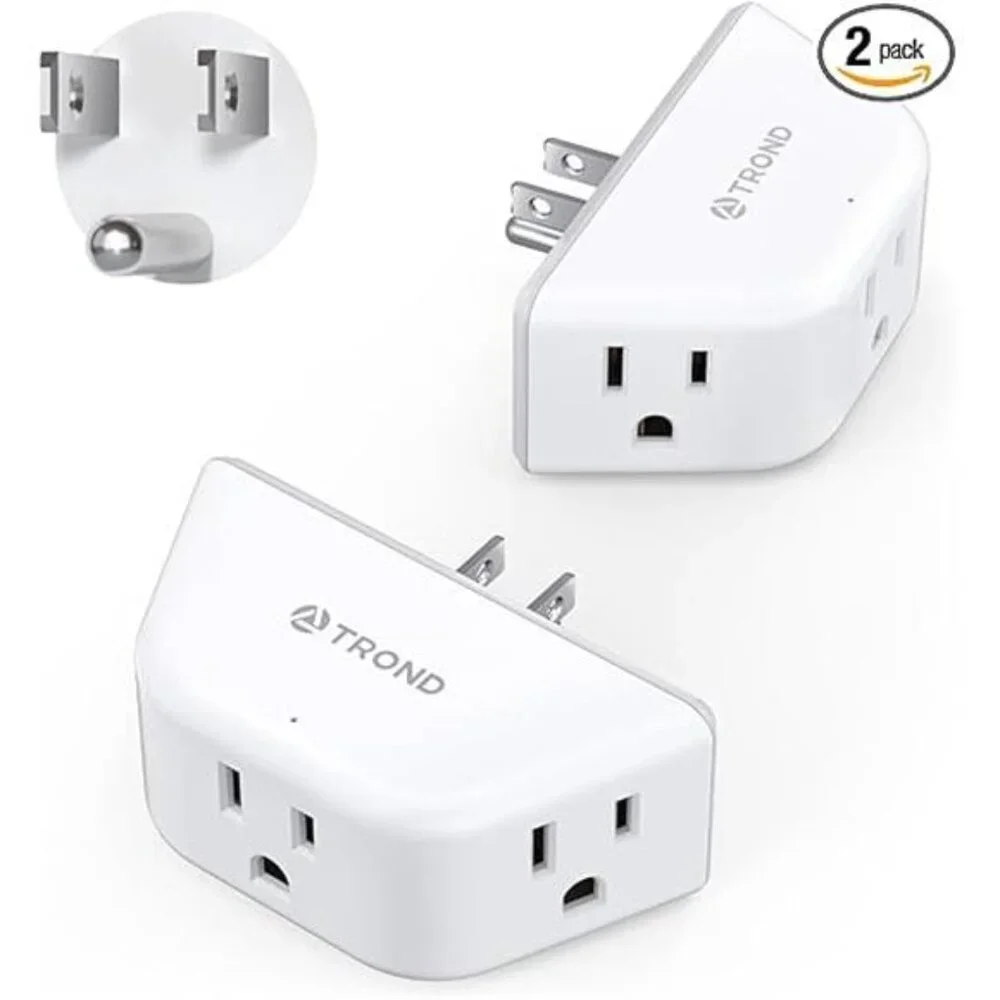 Multi Plug Outlet Extender 2 Pack - Electrical Wall Outlet Splitter,3 Way Outlet
